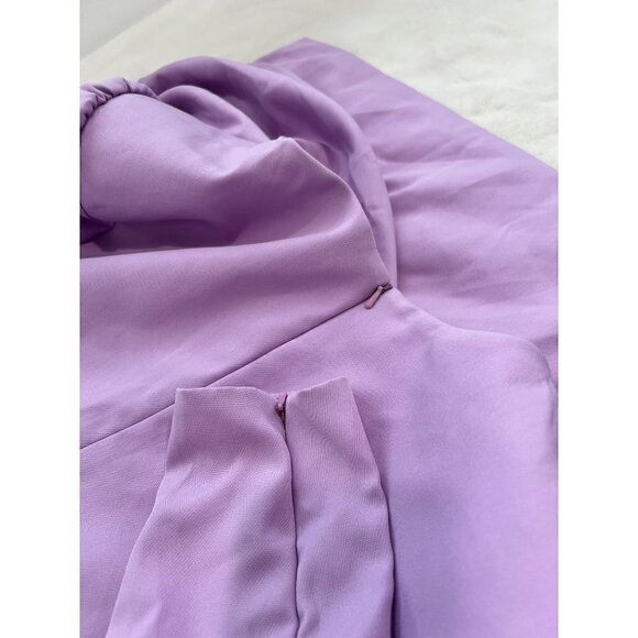 New MAC DUGGAL Size 10 Long Sleeve Mini Dress with Shoulder Pads Lilac *Defect* - Picture 8 of 13